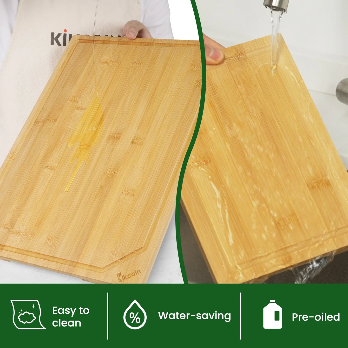 4-piece extra large kitchen bamboo cutting board set
