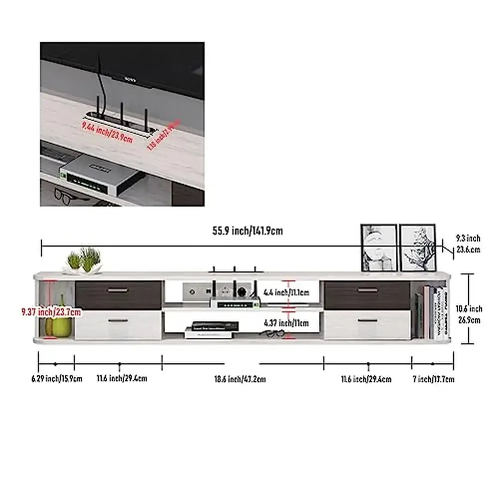 Floating Wall Mounted 55" TV Stand