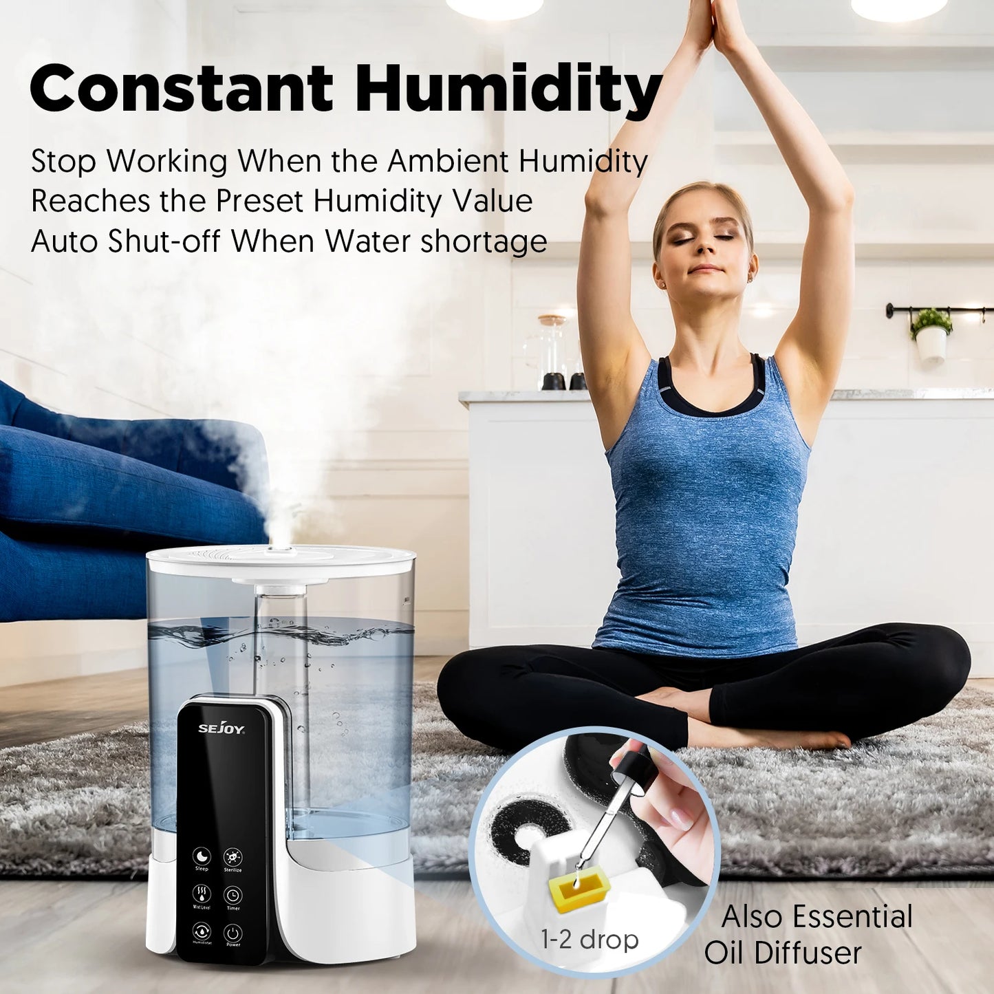6L Humidifier LED, Digital Display