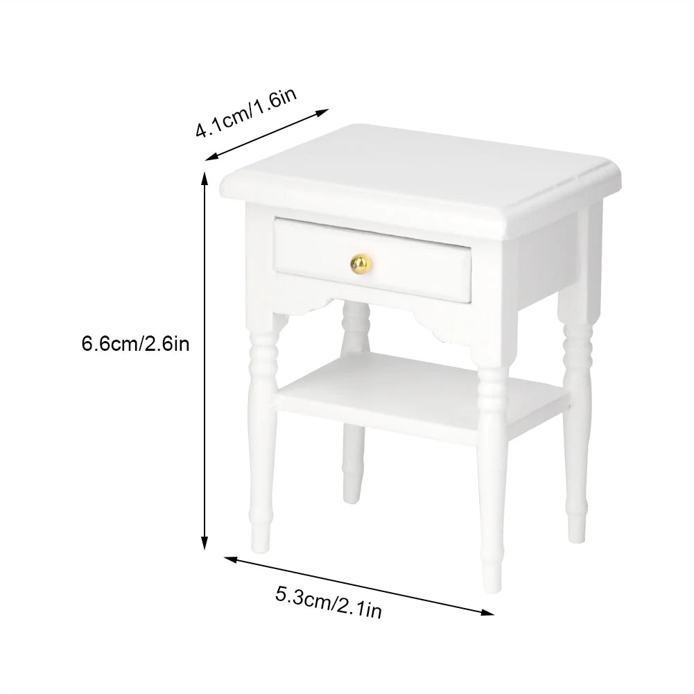 White Wood Bedside Table