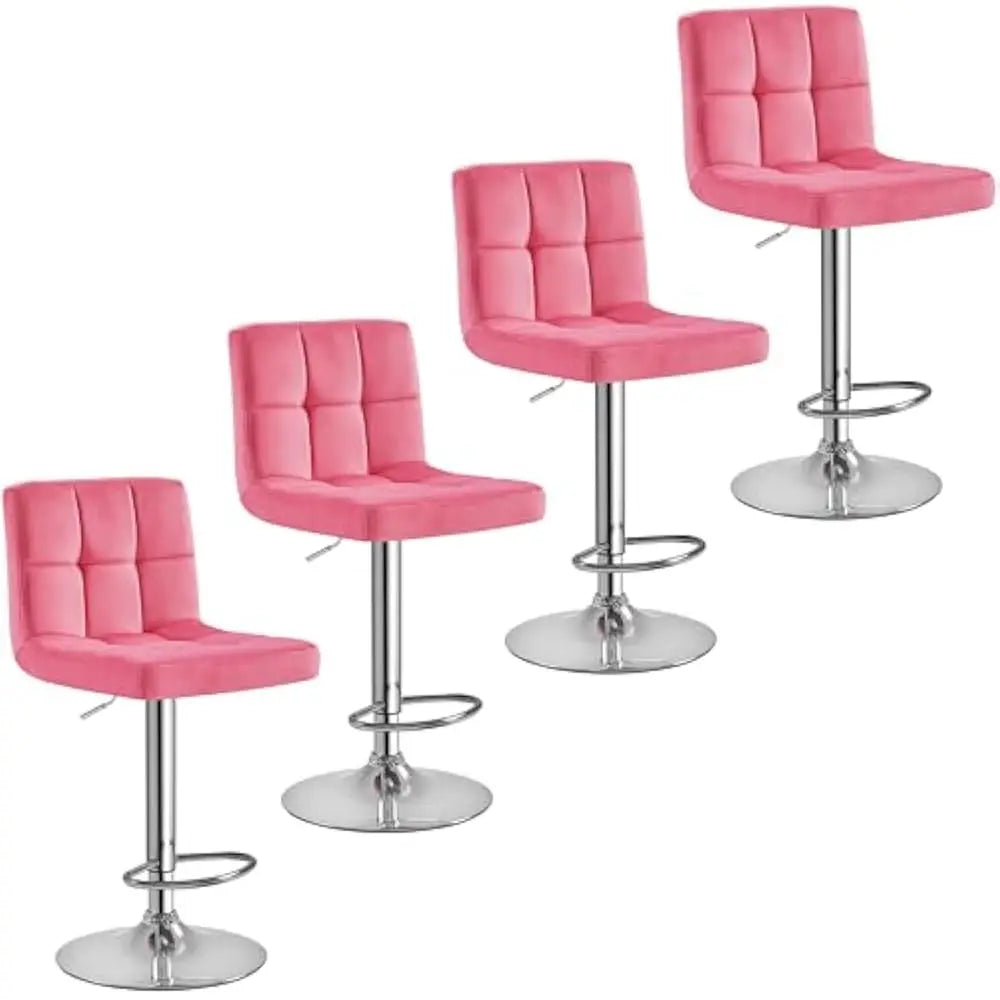 Set of 2 Adjustable PU Leather Swivel Barstools