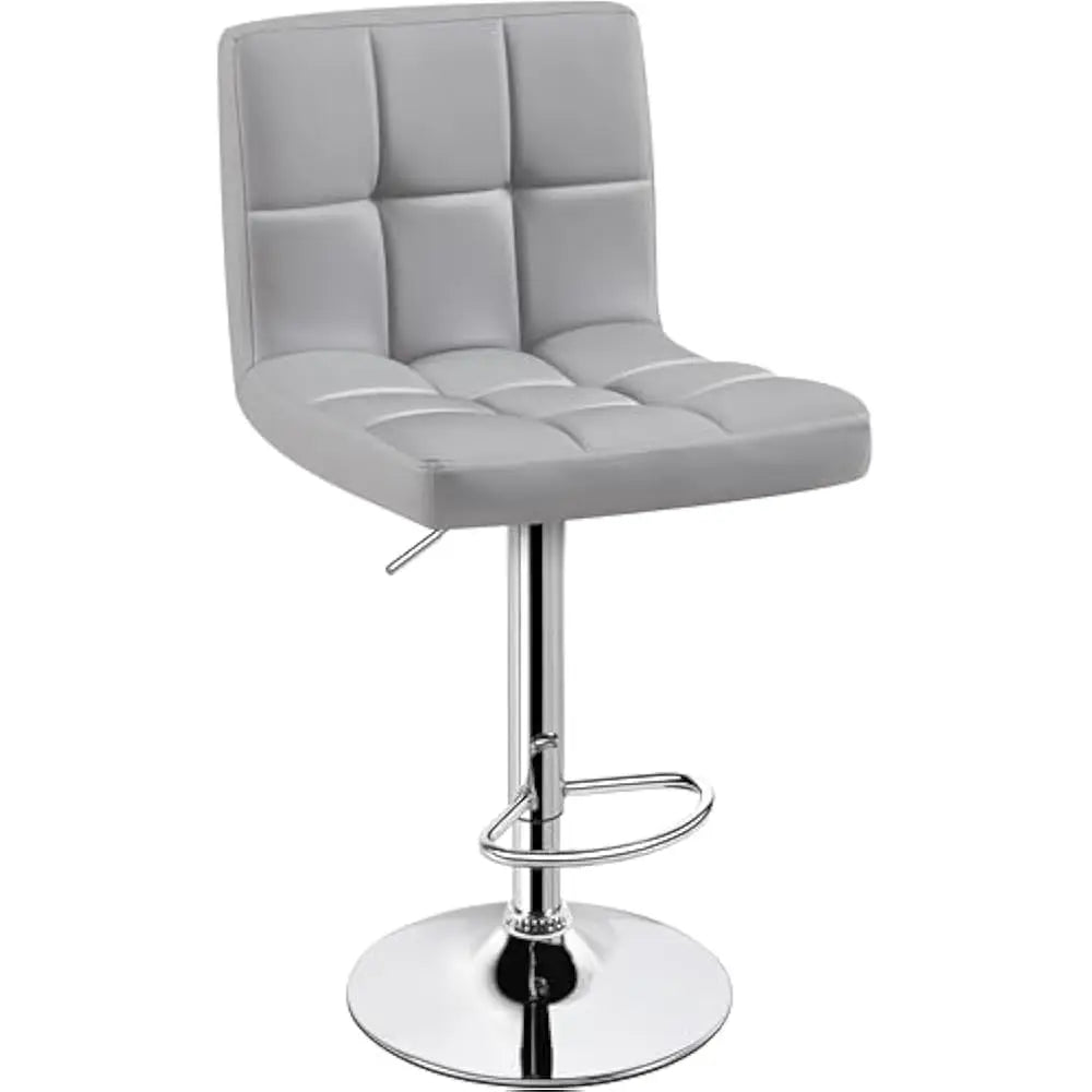 Set of 2 Adjustable PU Leather Swivel Barstools