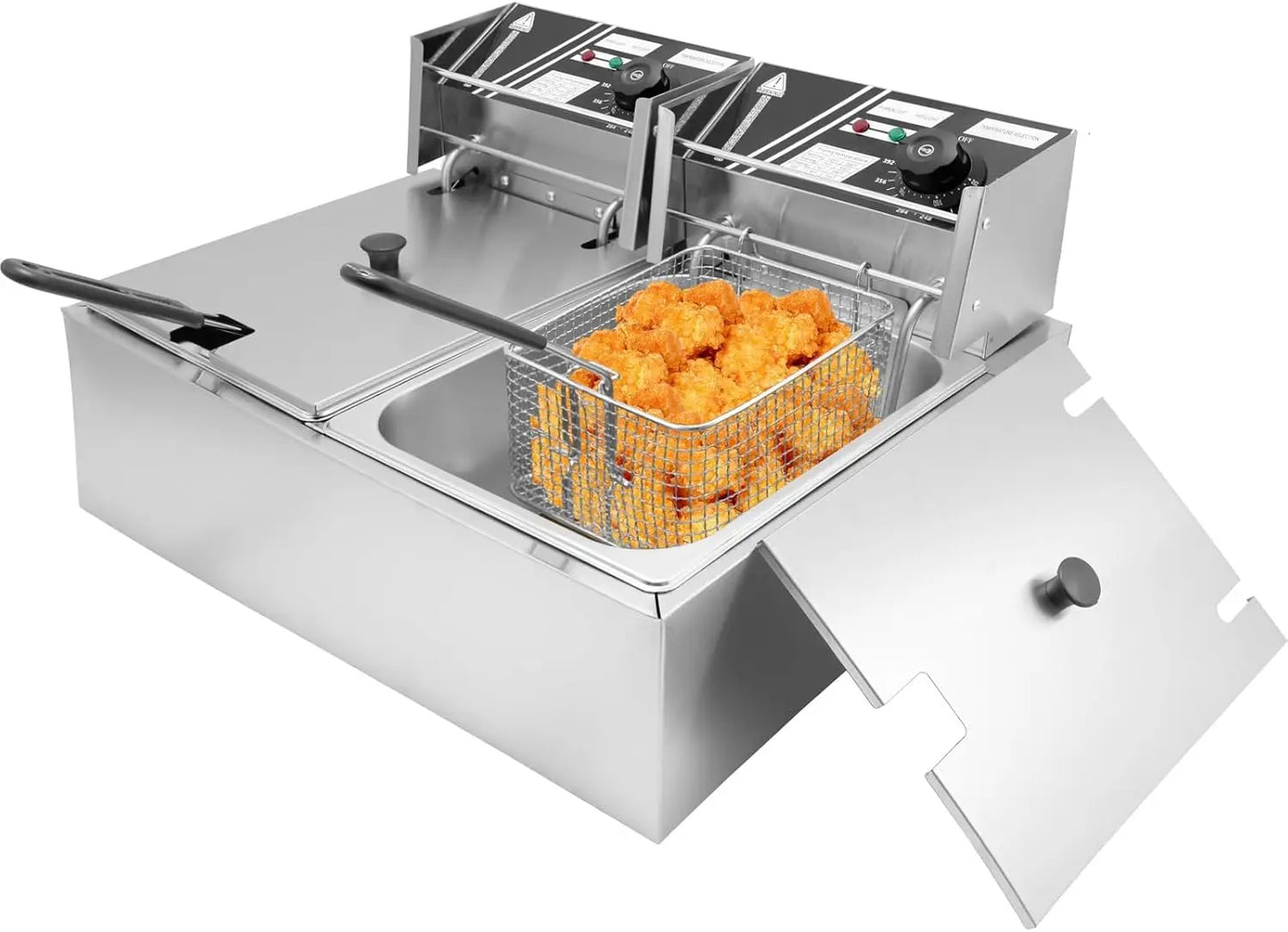 Commercial Deep Fryer with Basket, 12.7QT/12L, Stainless Steel