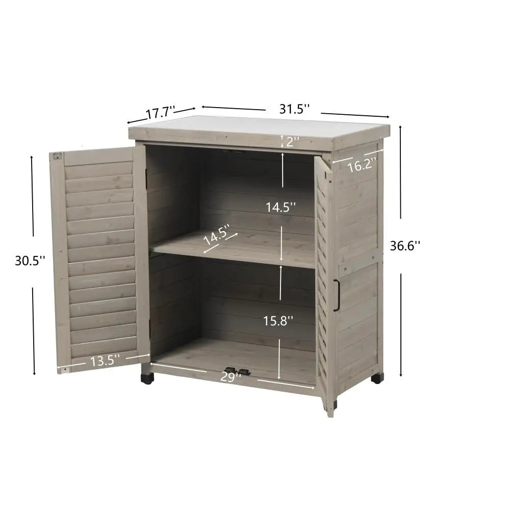 Metal Table Top Potting Bench with Storage Cabinet