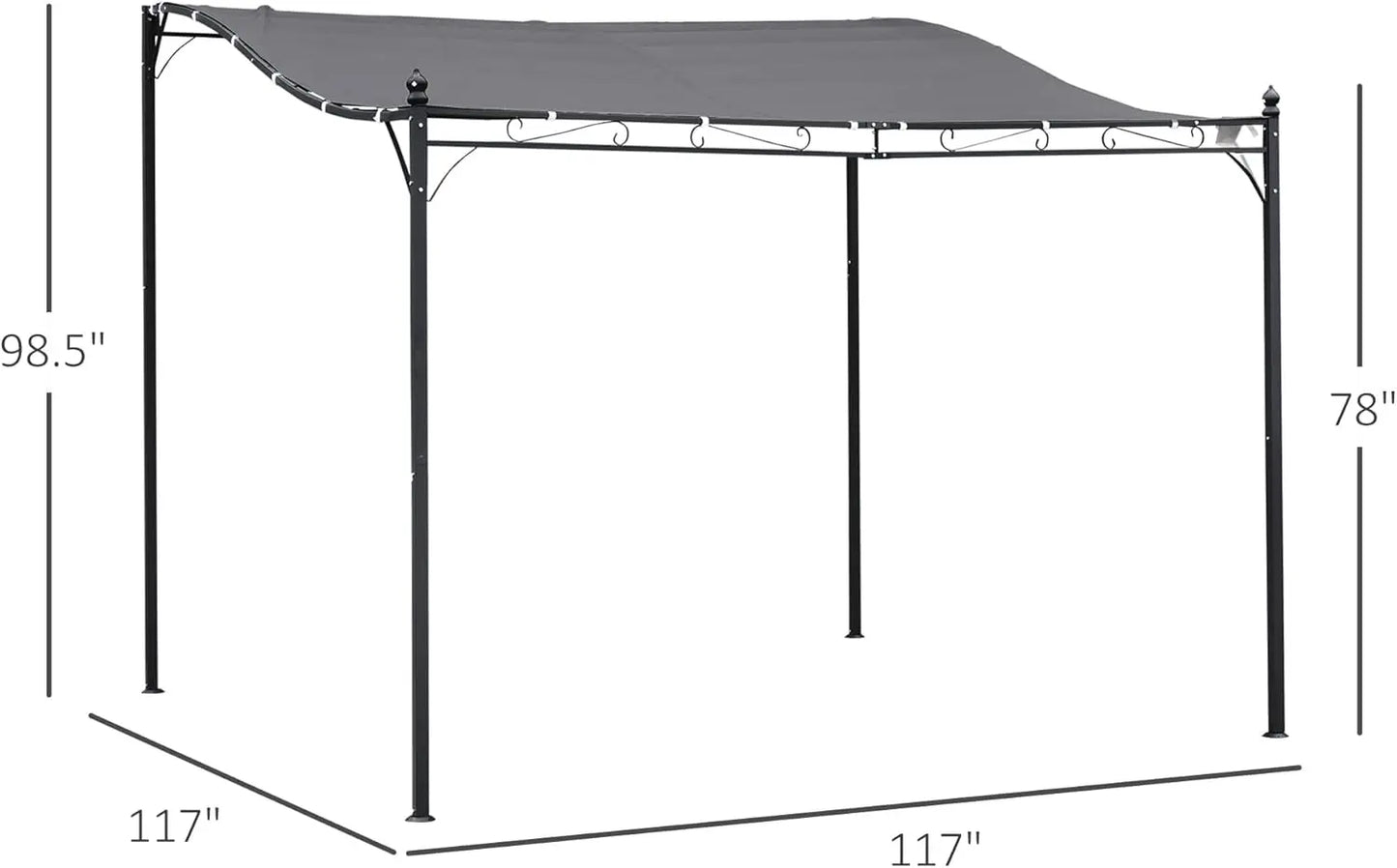 10' x 10' Steel Outdoor Patio Canopy with Weather-Resistant Fabric