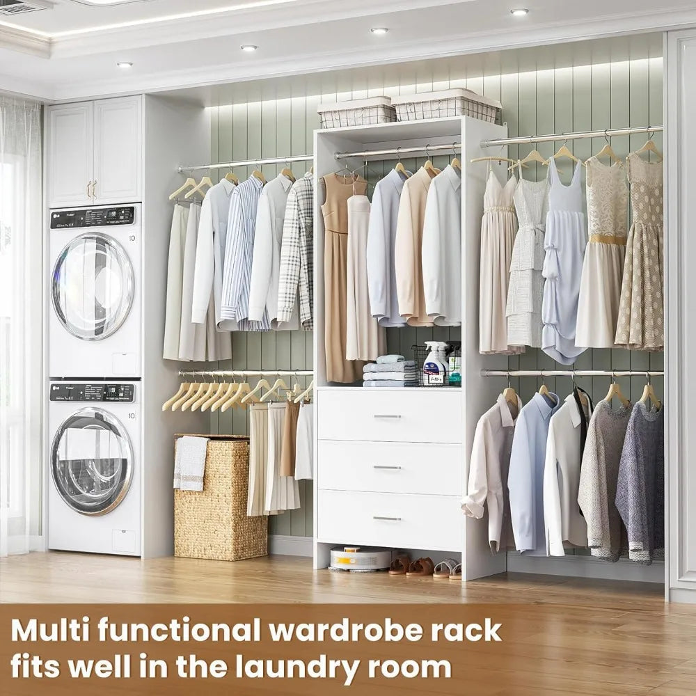 Closet Organizer with 3 Wooden Drawers