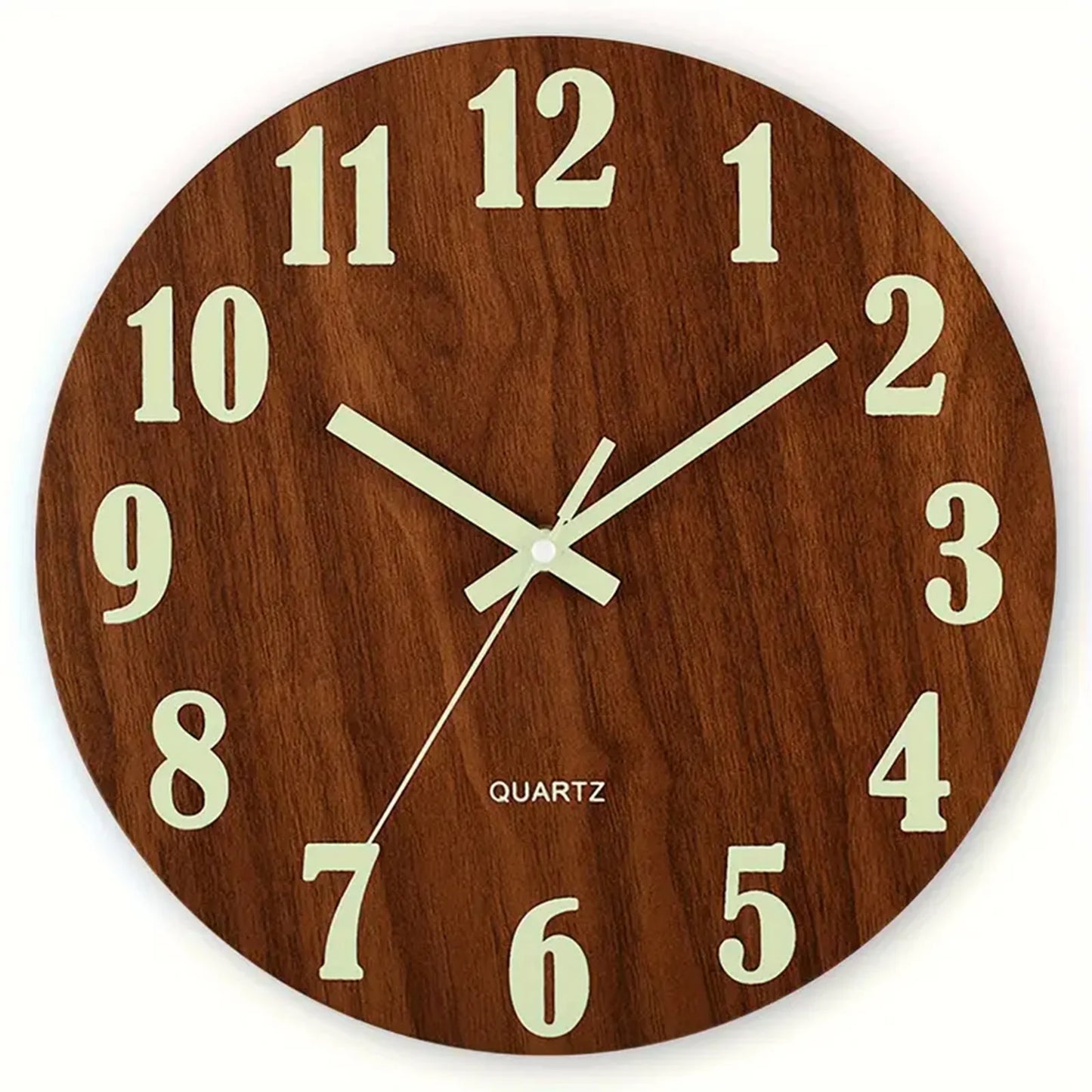 12 Inch Wooden Luminous Wall Clock