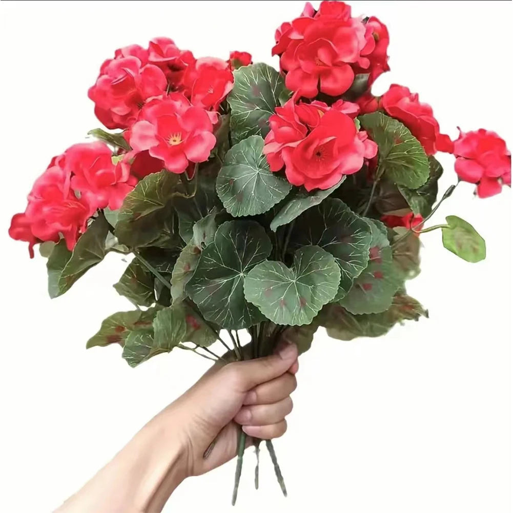 2 Pcs 12.6inch Faux Geraniums