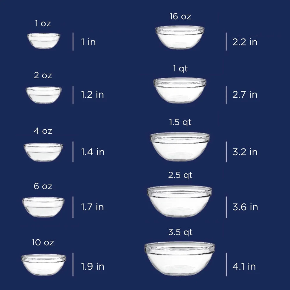 10 Piece Glass Mixing Bowl Set