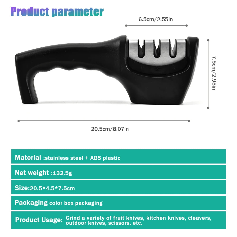 Knife Sharpener Handheld Multi-function With Non-slip Base