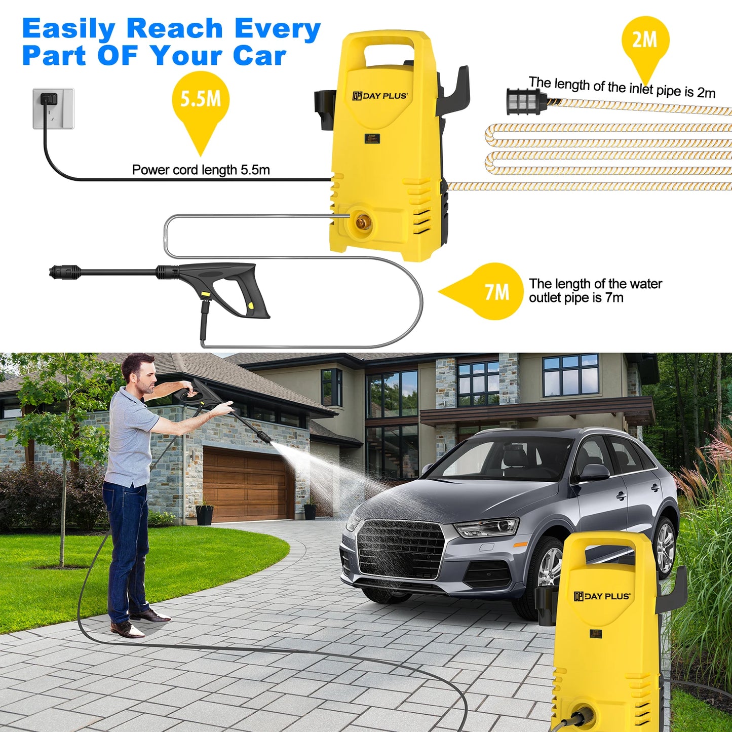 1800W Portable High Pressure Power Washer