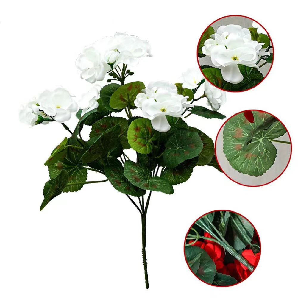 2 Pcs 12.6inch Faux Geraniums