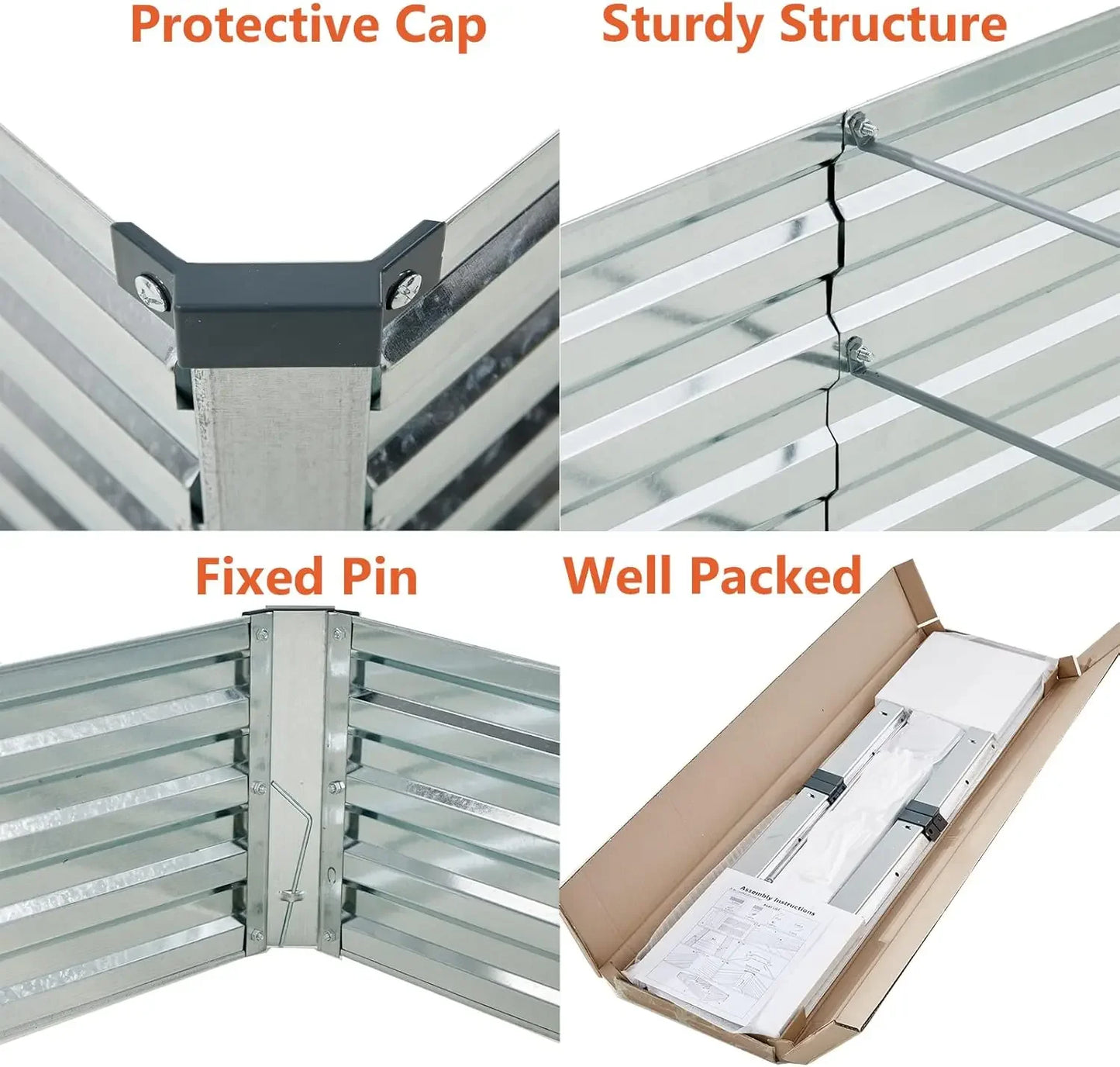 (2 Pack) Galvanized Raised Garden Bed