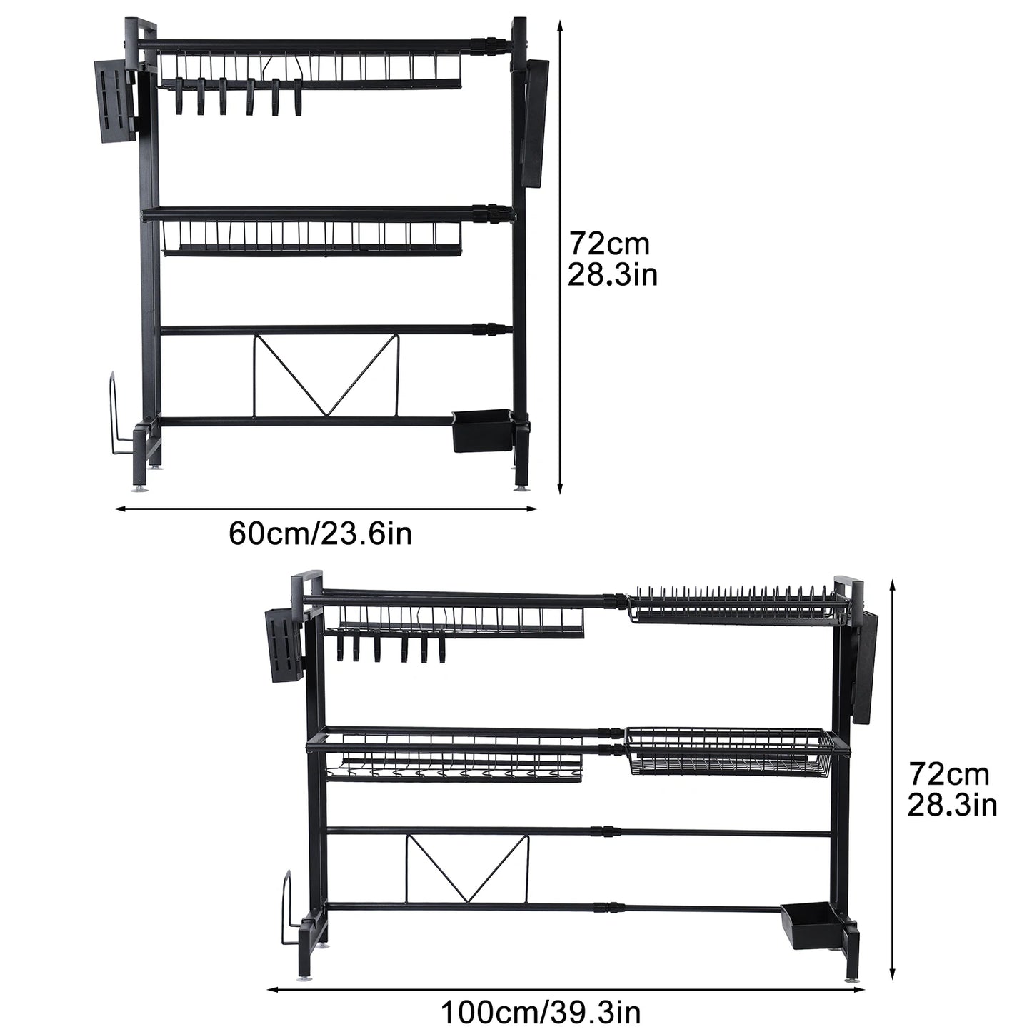 2 Tier Above Sink Adjustable Draining Rack