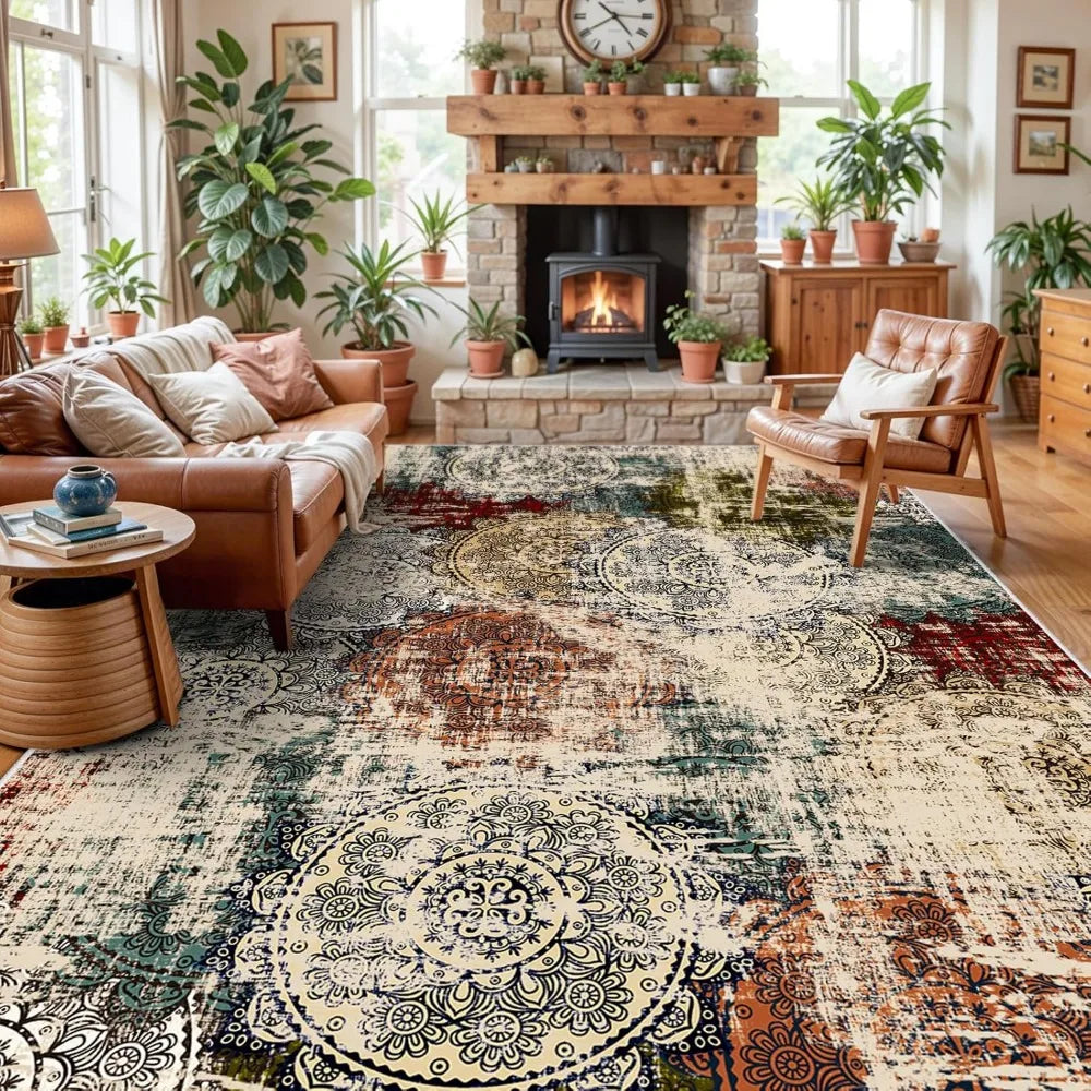 10x14 Living Room Area Rug - Modern Abstract for Bedroom
