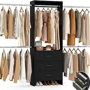 Closet Organizer with 3 Wooden Drawers