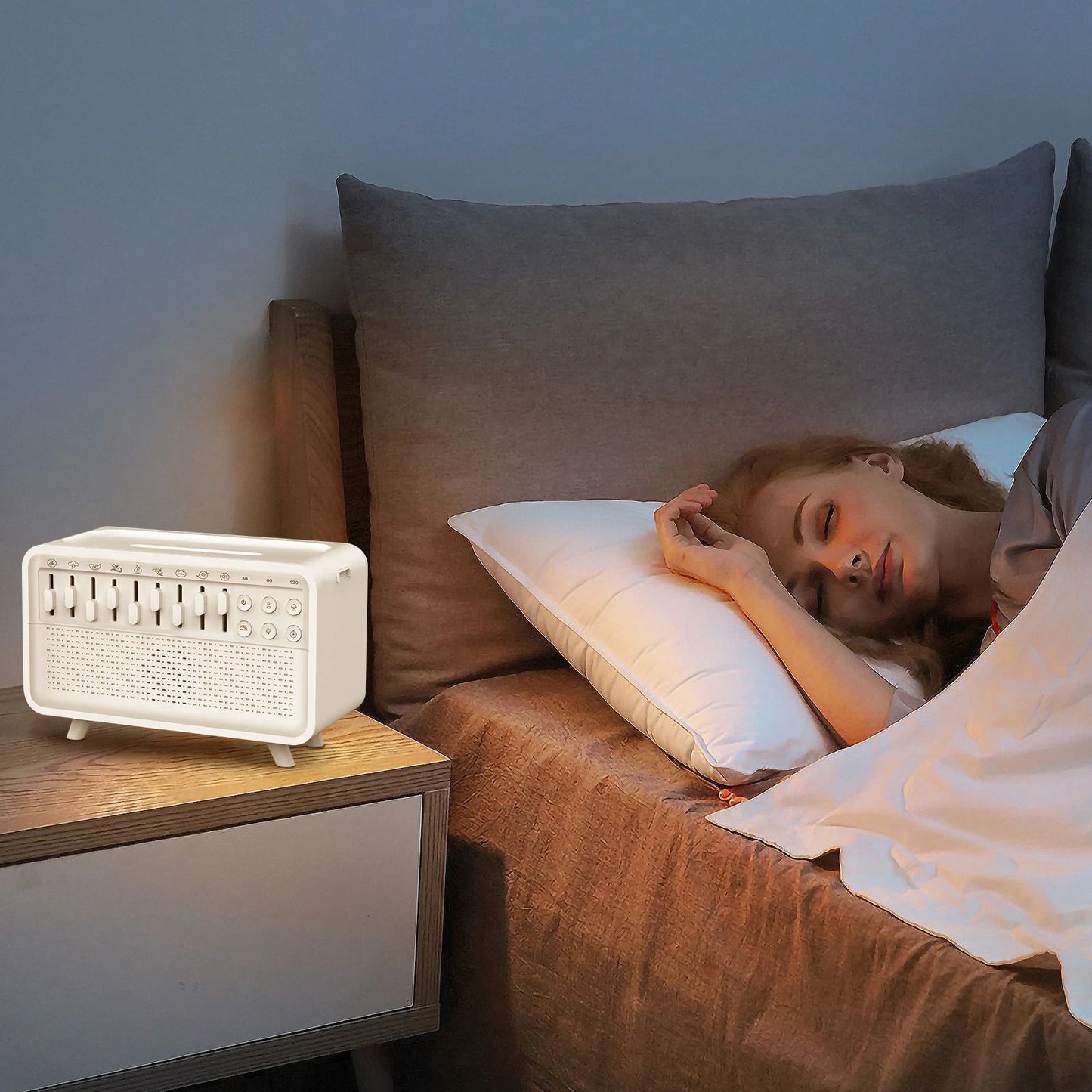 LED Sleep Sound Machine with 8 Nature Sounds Portable