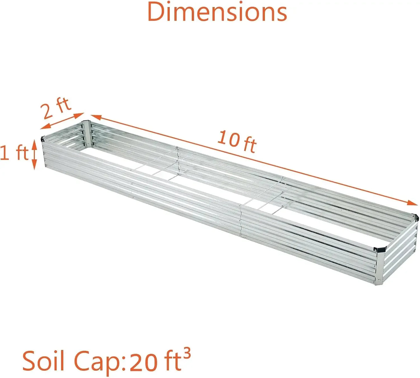 (2 Pack) Galvanized Raised Garden Bed