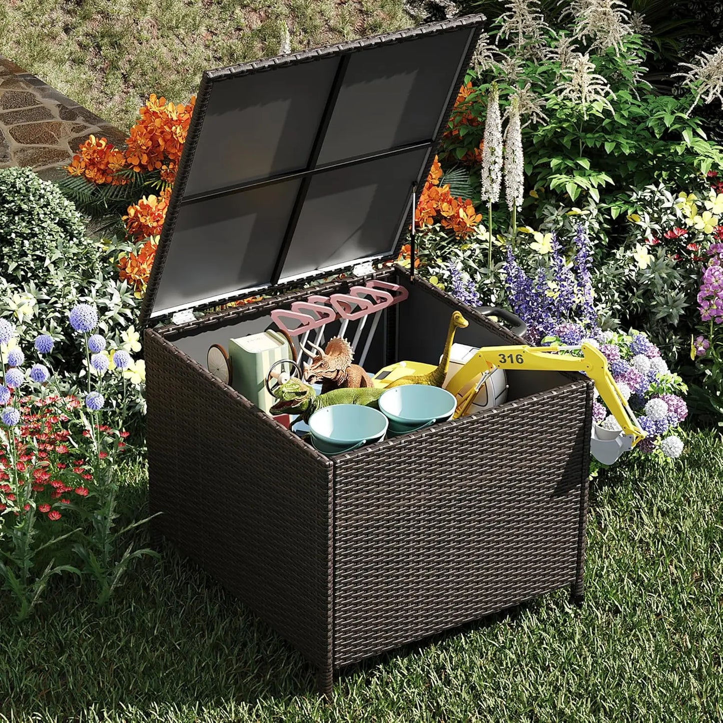 80 Gallon Outdoor Deck Box With Lockable Lid