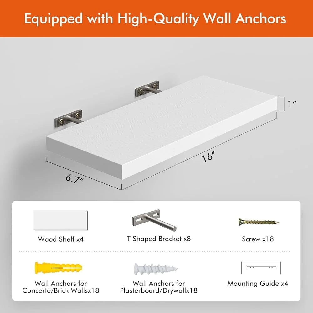 Floating Wall Shelves Set of 4