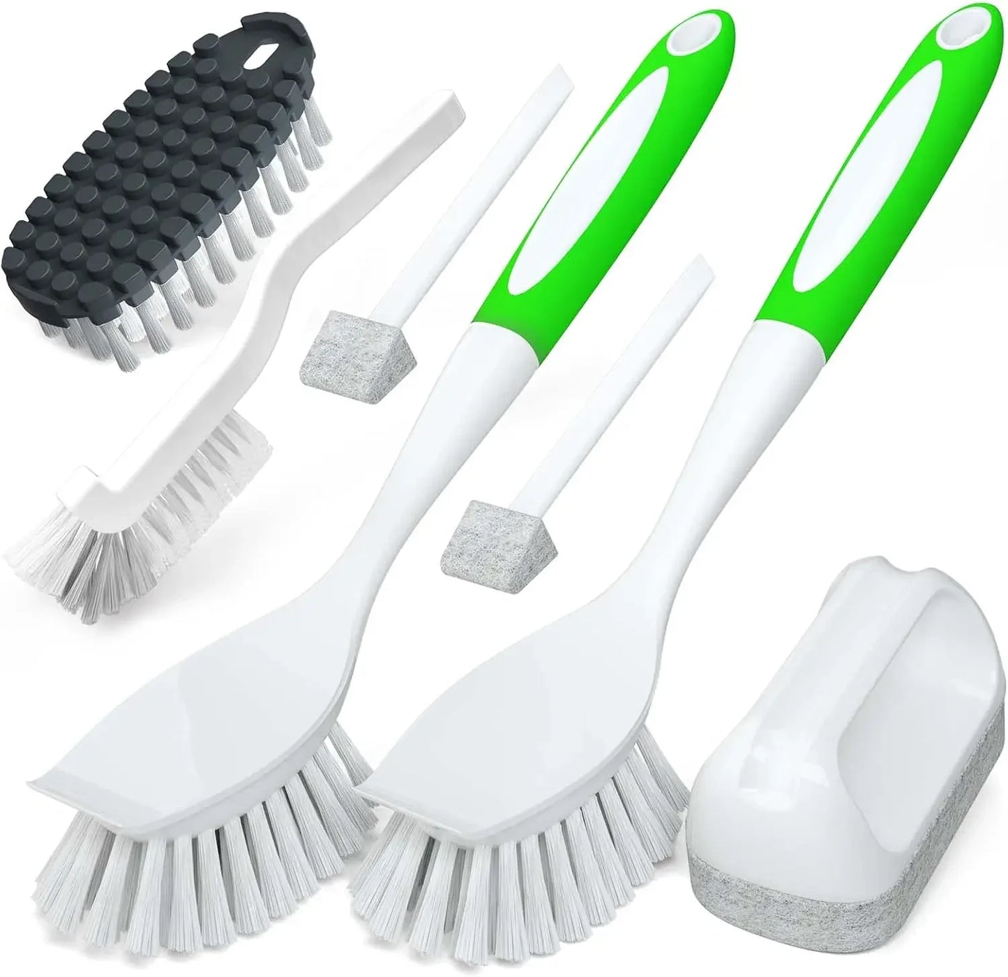 5 Pack Kitchen Cleaning Brush, Green