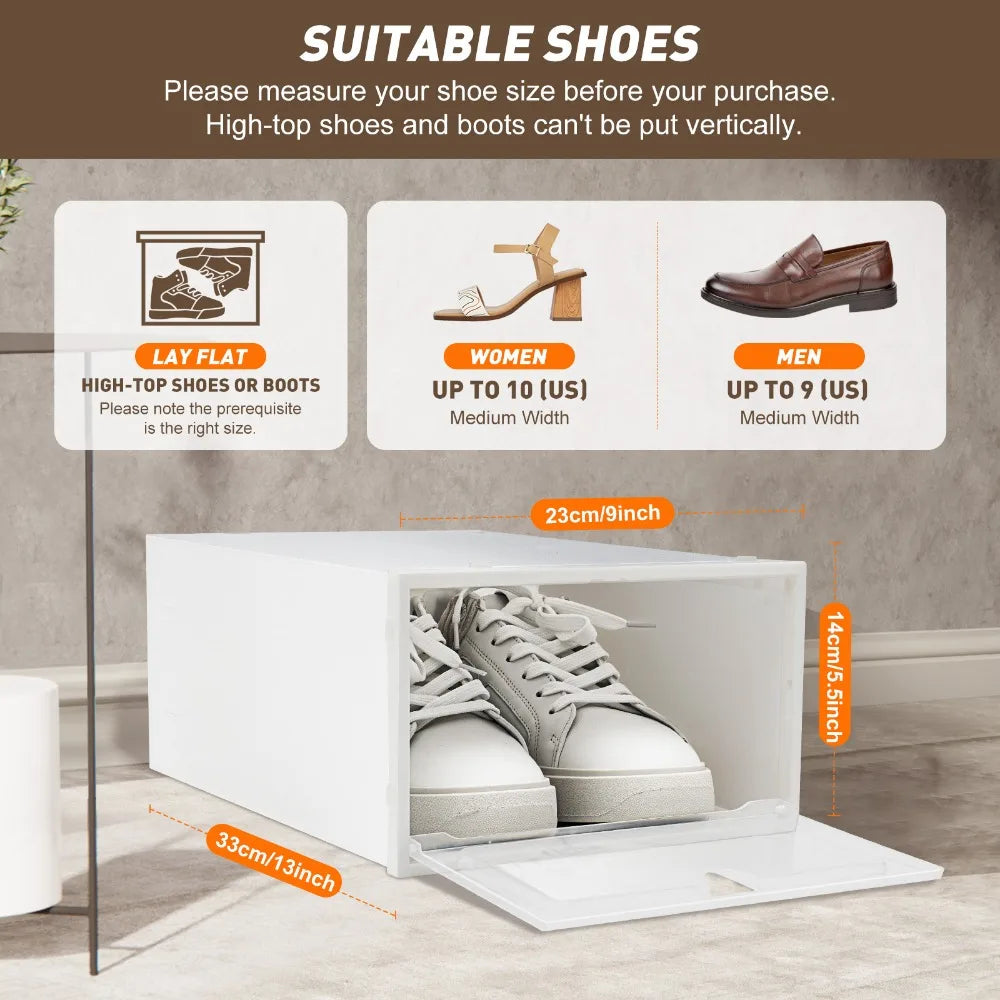 20 Pack Shoe Box Stackable Shoe Organizer