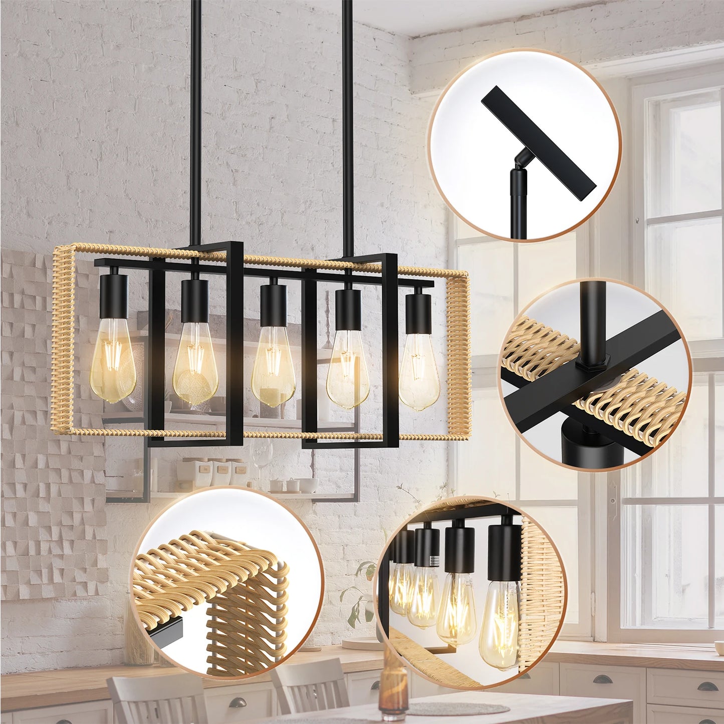 5 Light Celling Farmhouse Light Fixture