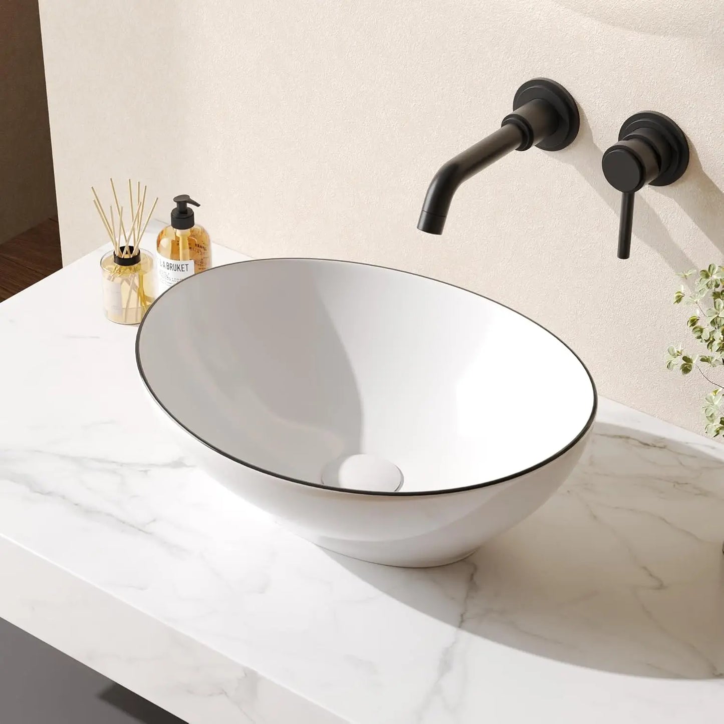 16" x 13" Oval White Ceramic Sink