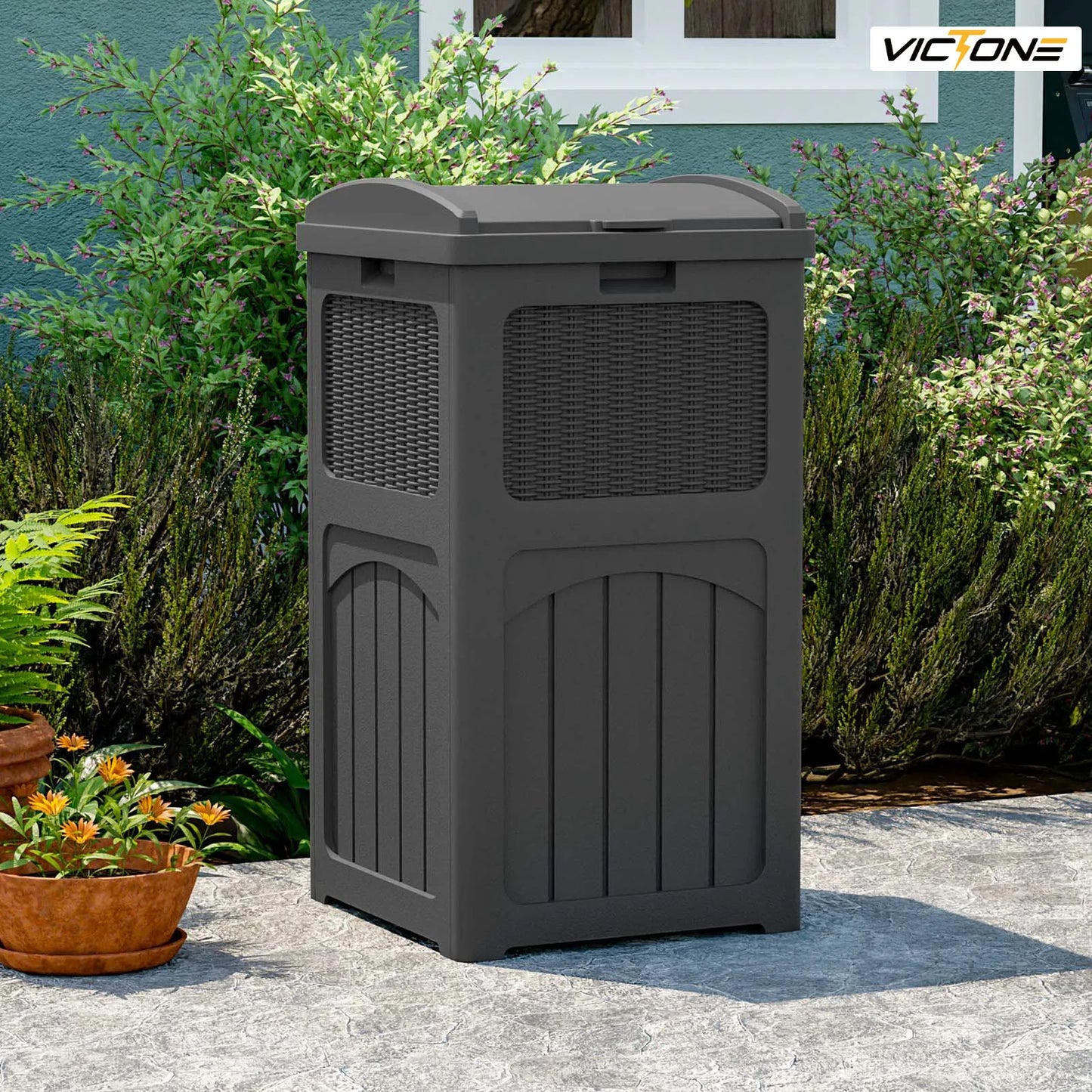 36 Gallon Hideaway Resin Outdoor Trash Can