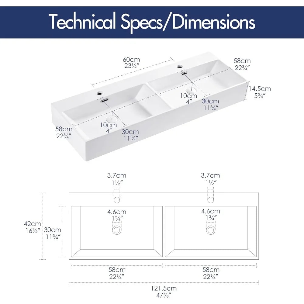Bathroom Vanity Rectangular Floating Sink