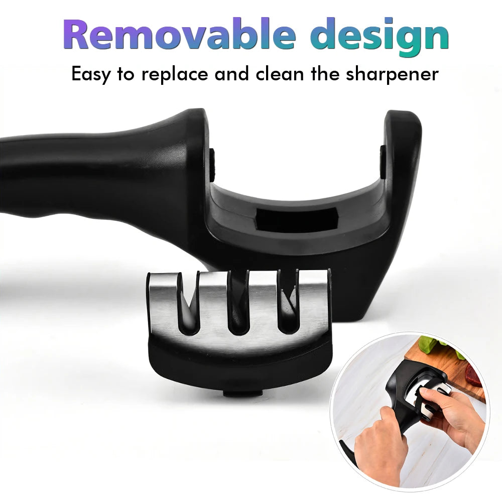 Knife Sharpener Handheld Multi-function With Non-slip Base
