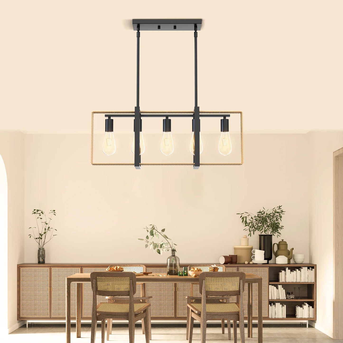 5 Light Celling Farmhouse Light Fixture