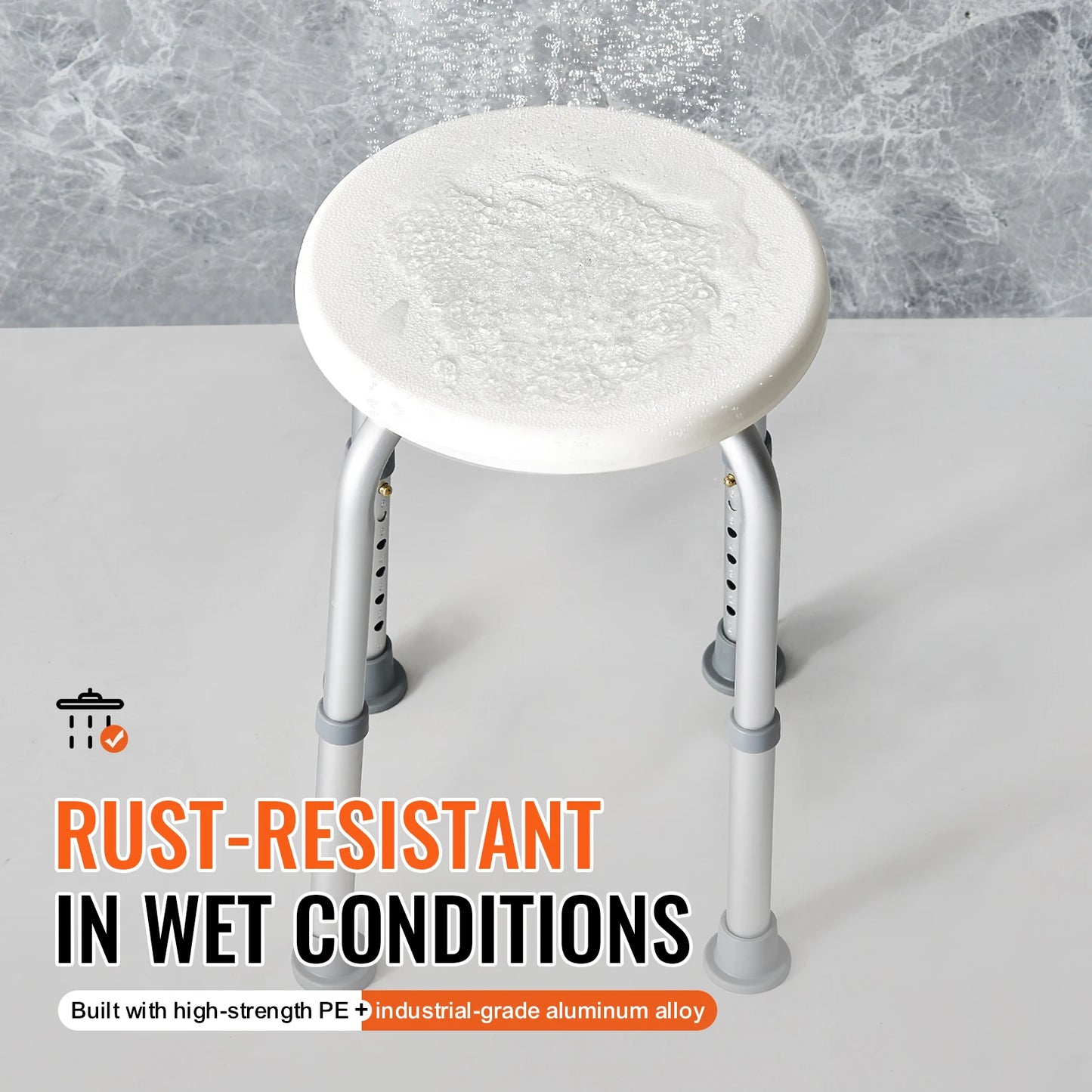 Adjustable Height Non-Slip Shower Stool