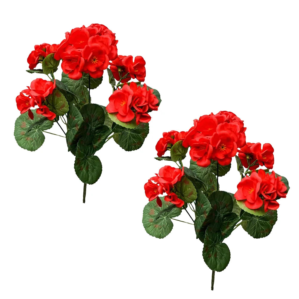 2 Pcs 12.6inch Faux Geraniums