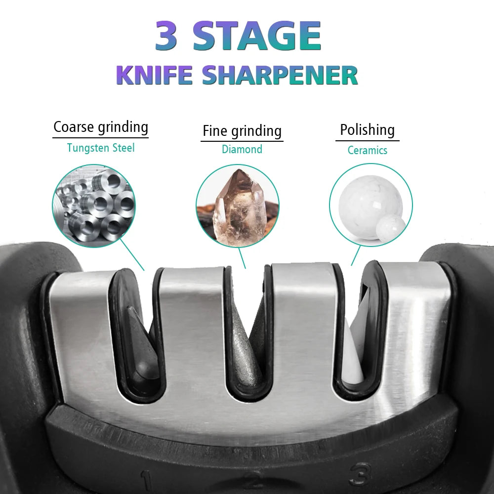 Knife Sharpener Handheld Multi-function With Non-slip Base
