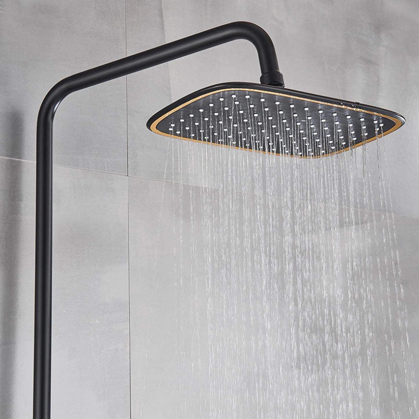 Full Shower Set Bathroom Black Bathtub Wall Mount