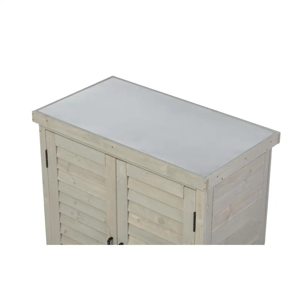 Metal Table Top Potting Bench with Storage Cabinet