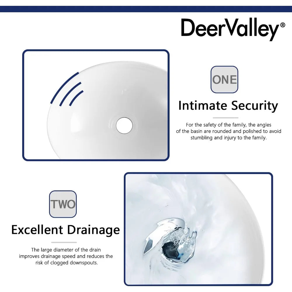 16" x 13" Oval White Ceramic Sink