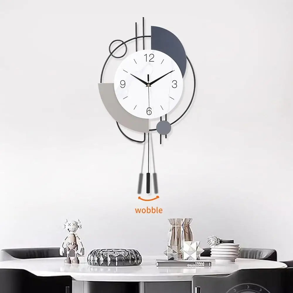 Decorative Quartz Wall Clock with Pendulum Battery Operated