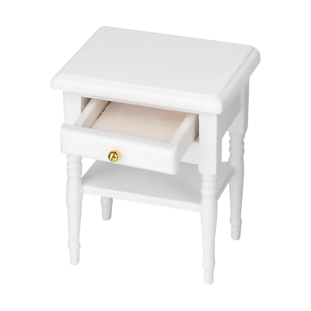 White Wood Bedside Table