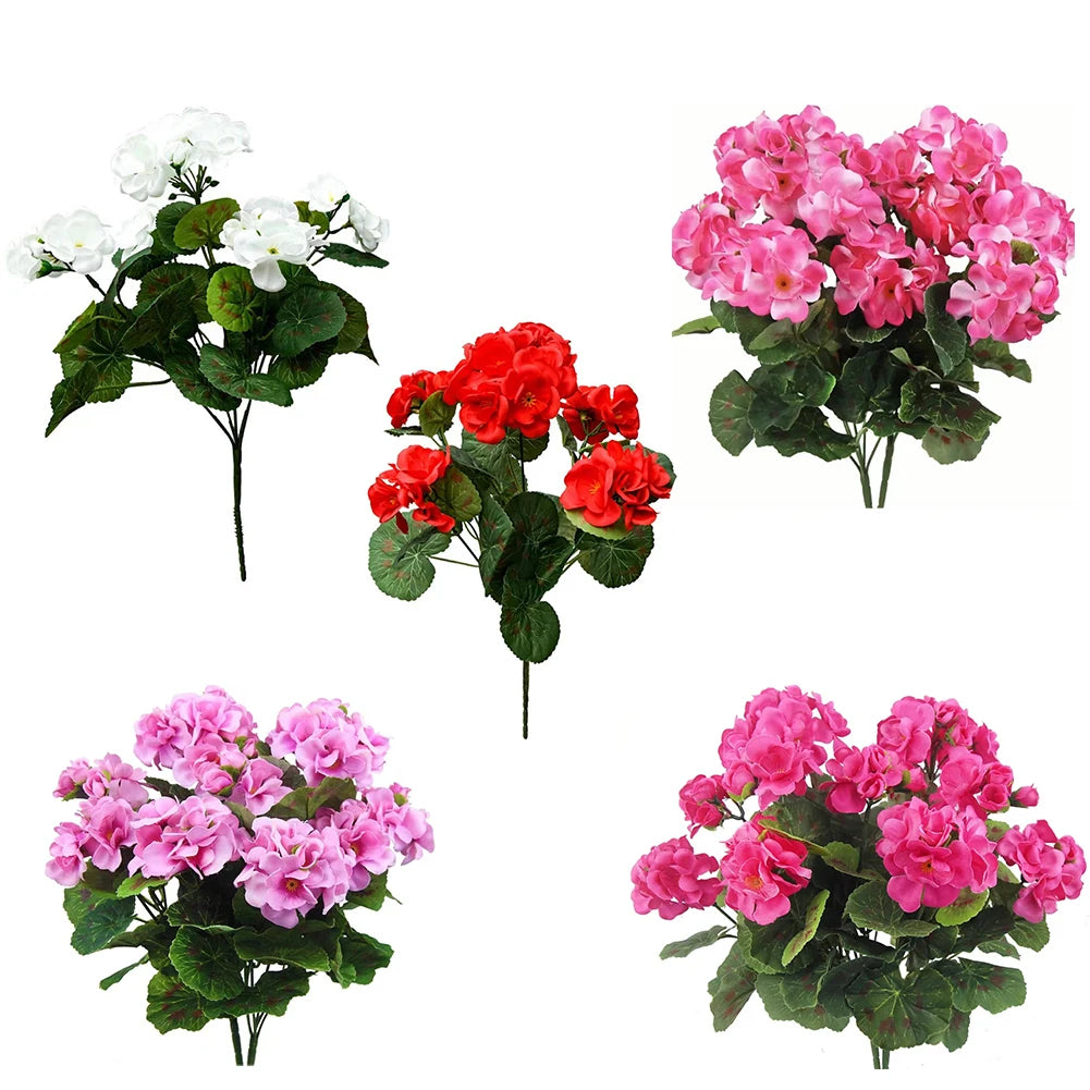 2 Pcs 12.6inch Faux Geraniums