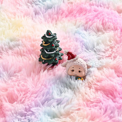 Soft Fluffy Rainbow Rugs for Bedroom, Plush Carpet