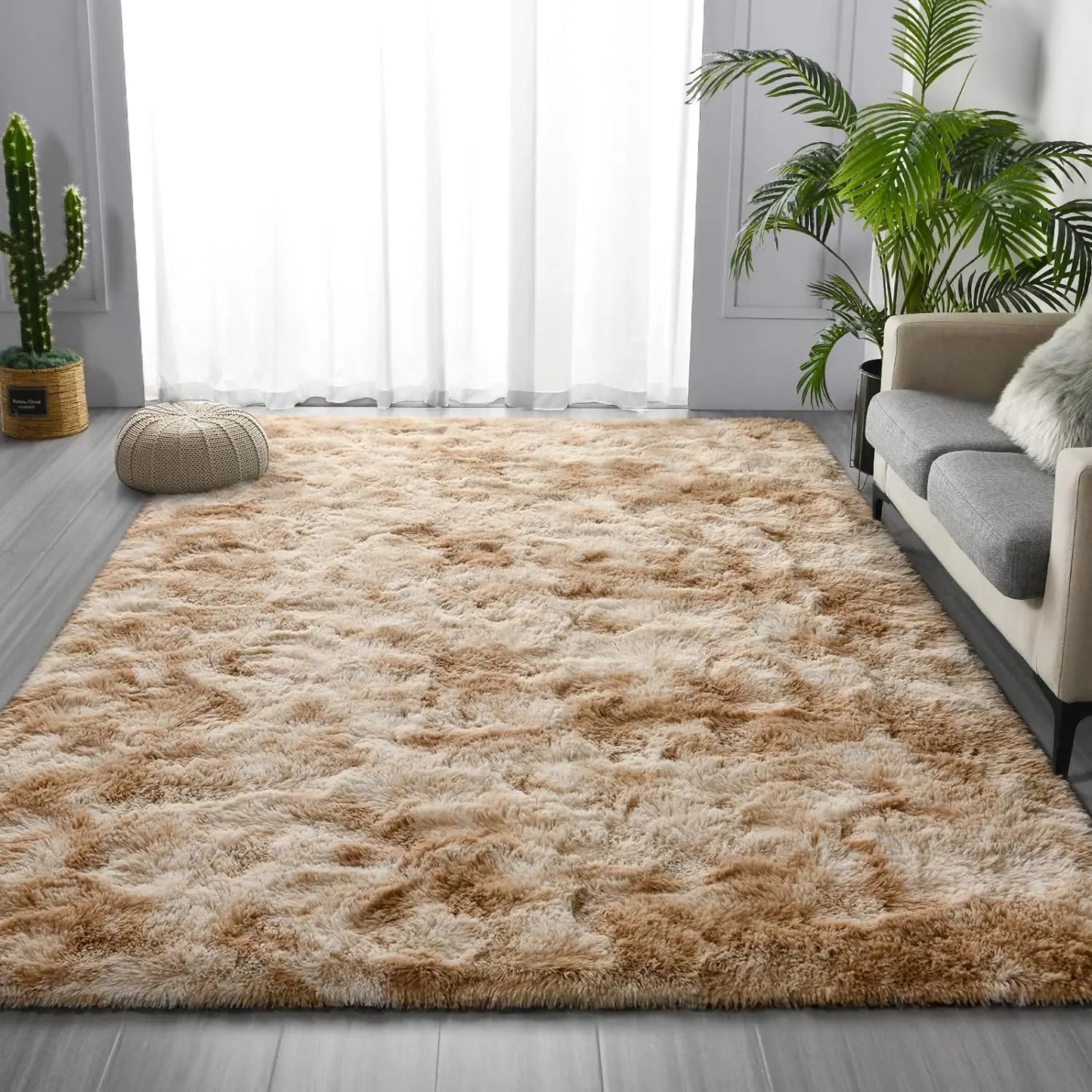 Soft Fluffy Rainbow Rugs for Bedroom, Plush Carpet