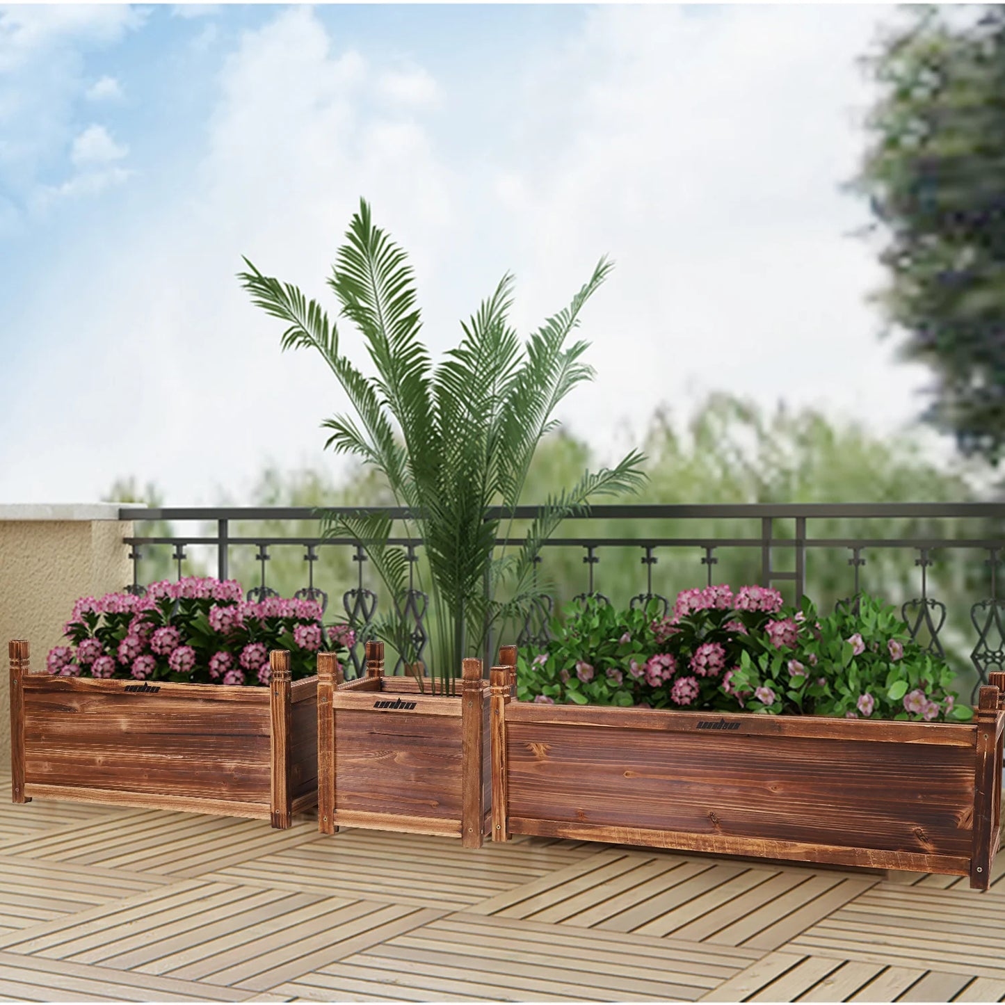 Raised Wood Garden Bed