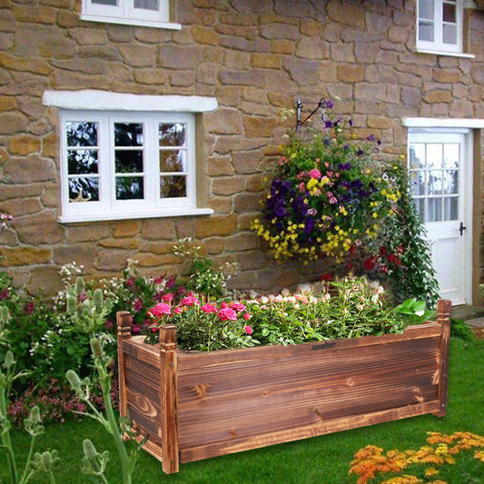 Raised Wood Garden Bed