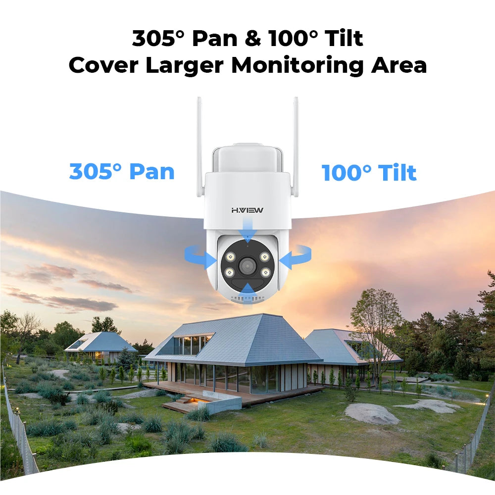 Battery Powered Wireless Outdoor Camera,  with Solar Panel, 2-Way Audio, Waterproof