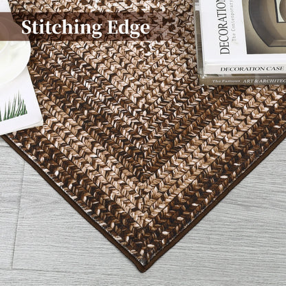 Modern Braided Print Large Non Slip Rug