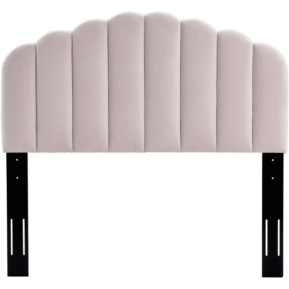 Channel Tufted Velvet Upholstered Full/Queen Headboard