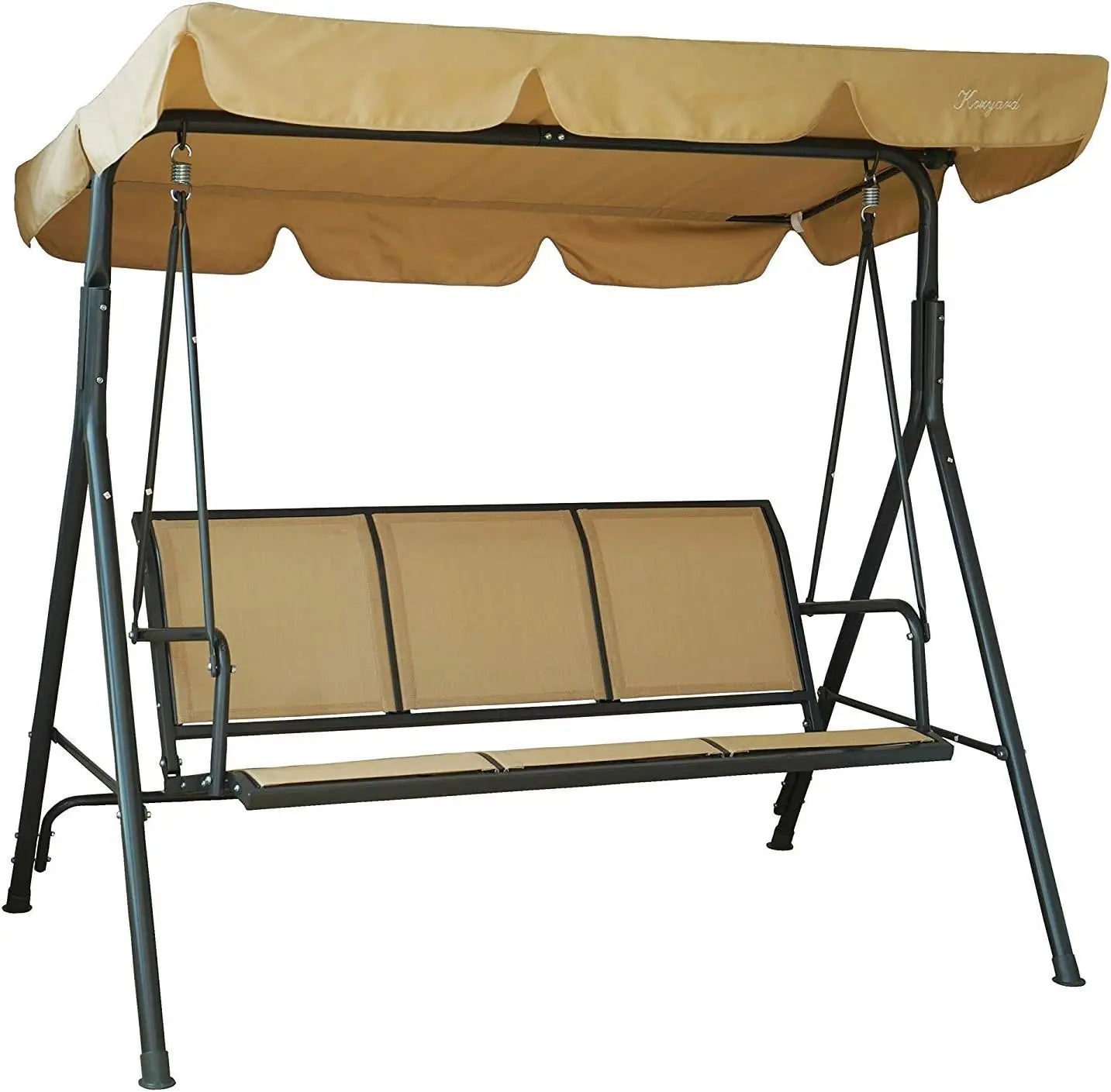 3-Person Canopy Porch Swing w/Adjustable Shading