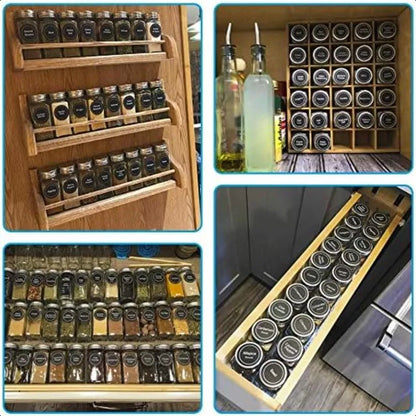 14-Peice Glass Spice Jar Set
